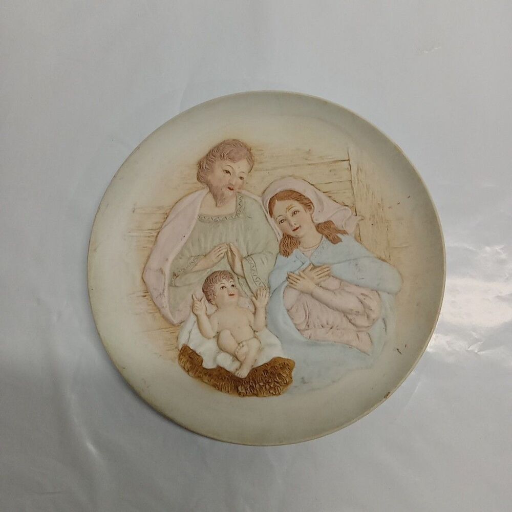 VINTAGE LEFTON NATIVITY SCENE PLATE 1983